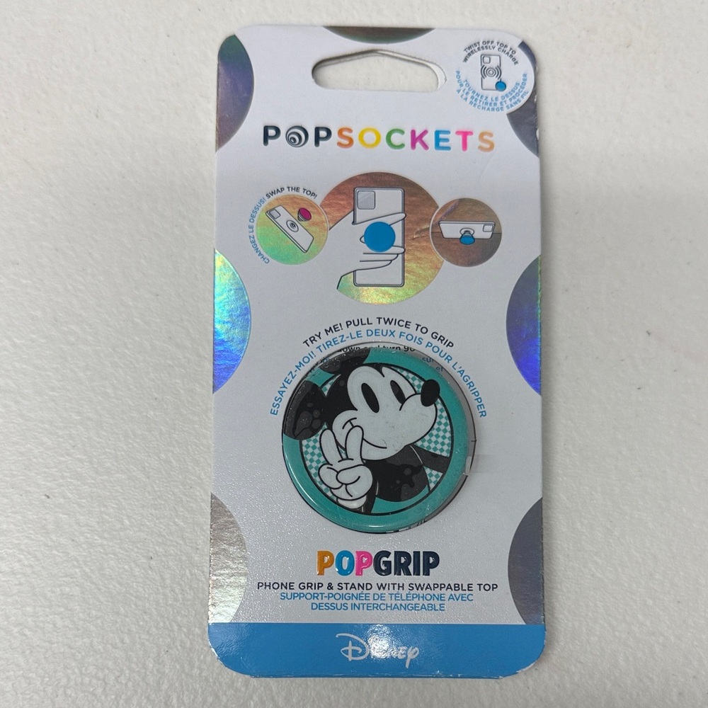 Disney PopSockets PopGrip with Swappable Top - Black and Teal